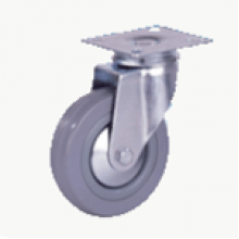 Колесо серая резина поворотное платформенное крепление (SCg55) 125 мм