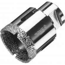 Алмазная коронка ЗУБР "ПРОФЕССИОНАЛ" универсальная для УШМ, сухое сверление, алмазы на вакуумной пайке,  посадка М14, d=44мм