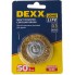 Щетка DEXX дисковая со шпилькой, витая стальная латунированная проволока 0,3мм, d=50мм