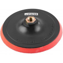 Тарелка опорная STAYER "MASTER" пластиковая для УШМ на липучке, полиуретановая вставка, d=150 мм, М14