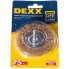 Щетка DEXX дисковая со шпилькой, витая стальная латунированная проволока 0,3мм, d=75мм