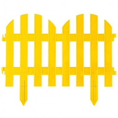 Забор декоративный GRINDA "ПАЛИСАДНИК", 28x300см, желтый