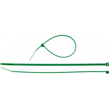 Хомуты нейлоновые ЗУБР "МАСТЕР" зеленые, 3,6 мм x 200 мм, 100 шт