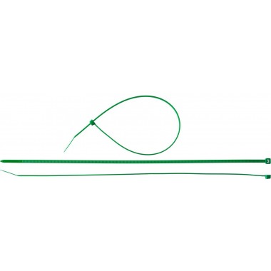 Хомуты нейлоновые ЗУБР "МАСТЕР" зеленые, 3,6 мм x 300 мм, 100 шт