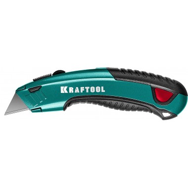 KRAFTOOL GRAND-24, универсальный нож с автостопом, 2 трап. лезвия А24