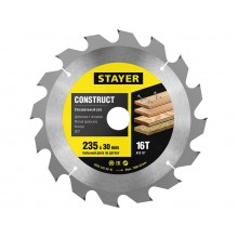 Пильный диск "Construct line" для древесины с гвоздями, 235x30, 16Т, STAYER