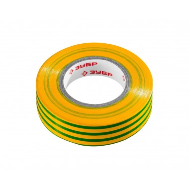 ЗУБР Электрик-20 Изолента ПВХ, не поддерживает горение, 20м (0,16x19мм), желто-зеленая