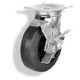 Колеса большегрузные обрезиненные поворотные с тормозом (колесные опоры, ролики) для тележек и тачек.
