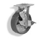 Колеса большегрузные полиуретановые поворотные с тормозом (колесные опоры, ролики) для тележек и тачек.