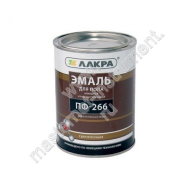 Эмаль ЛАКРА алкидная ПФ-266 для пола, красно-коричневый, 2кг металлическая банка