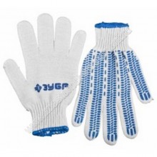 Трикотажные перчатки ЗУБР ЭКСПЕРТ - ПРОТЕКТОР 11452-XL, 10 класс вязки, х/б, защита от скольжения, размер L-XL
