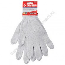 Трикотажные перчатки ЗУБР МАСТЕР 11455-S, 7 класс вязки, х/б, размер S - M