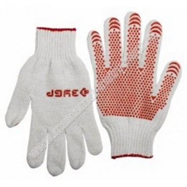 Трикотажные перчатки ЗУБР МАСТЕР 11456-XL, 7 класс вязки, х/б, защита от скольжения, размер L-XL