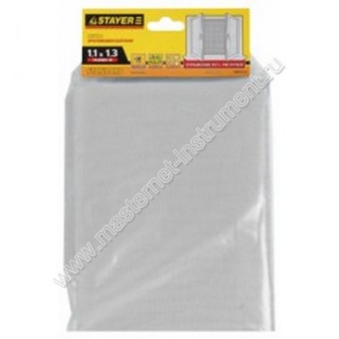 Белая противомоскитная сетка STAYER STANDARD 12515-11-13, в индивидуальной упаковке, стекловолокно, размер 1,1х1,3 м