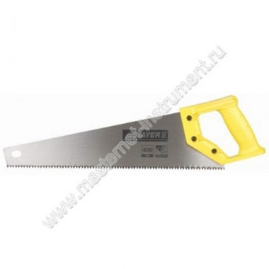 Ножовка STAYER STANDARD 15061-45_z01 по дереву, пластмассовая рукоятка, заточенные зубья, шаг 5 мм, длина 450 мм