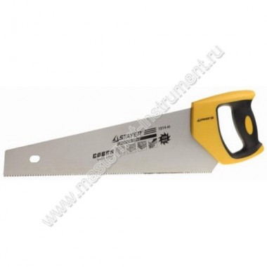 Ножовка STAYER COBRA SUPER FINE 1514-40 по дереву, двухкомпонентная пластиковая рукоятка, 3D - заточка зубьев, шаг зубьев 2,8 мм, длина 400 мм