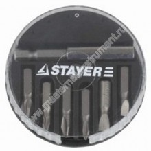 Набор бит STAYER MASTER 2607-H7_z01, с магнитным адаптером, PH1, PH2, PZ1, PZ2, SL4,5, SL5,5, 7 предметов