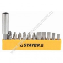 Набор бит STAYER MASTER 2609-H12_z01, с магнитным держателем ,12 предметов