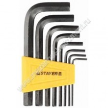 Набор имбусовых ключей STAYER STANDARD 27405-H8, Cr-Mo, пластиковый держатель, 2 - 10 мм, 8 штук.
