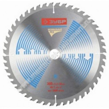Пильный диск ЗУБР Оптимальный рез 36903-305-30-48 по дереву, размер 305 х 30 мм, 48Т