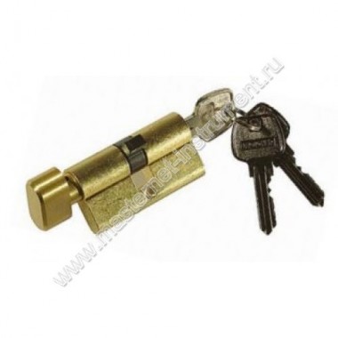 Цилиндровый механизм ЗУБР МАСТЕР 52103-60-1, тип ключ-защелка, цвет латунь, механизм секретности 5-PIN, размер 60мм