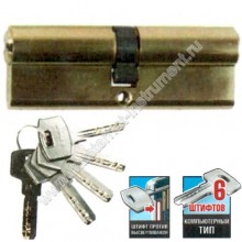 Цилиндровый механизм ЗУБР ЭКСПЕРТ 52105-80-2, тип ключ-ключ, цвет хром, механизм секретности 6-PIN, размер 80 мм