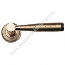 Межкомнатные дверные ручки LEGIONER 53357-SN-G с замком, цвет - матовый никель и золото