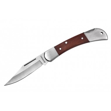 Большой складной нож STAYER 47620-2_z01, рукоятка с деревянными накладками, нержавеющее лезвие.
