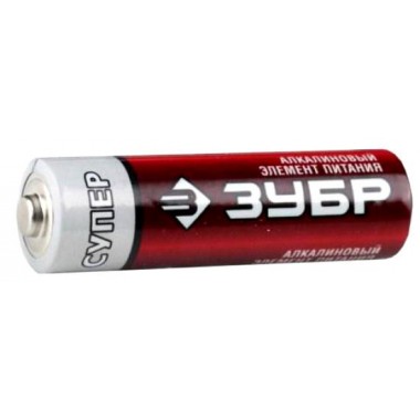 Щелочная батарейка ЗУБР СУПЕР 59211-4С, тип AAA, 1,5В, 4шт