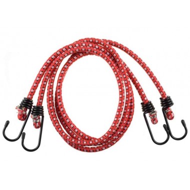 Крепежный шнур ЗУБР ЭКСПЕРТ 40508-120, выполнен из резины, пластиковые крюки, длина 120 см, диаметр 8 мм, 2 штуки.