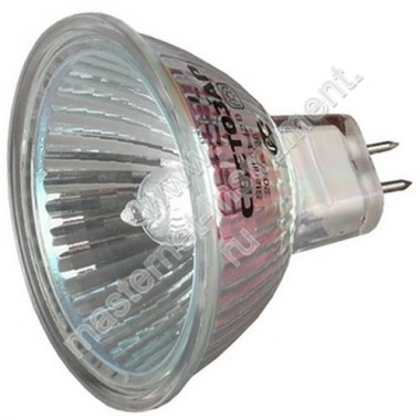 Лампа галогенная СВЕТОЗАР с защитным стеклом, цоколь GU5.3, диаметр 51мм, 35Вт, 12В