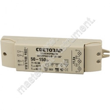Трансформатор СВЕТОЗАР электронный для галогенных ламп напряжением 12В, 2 входа/3 выхода с двух сторон, 50-150Вт